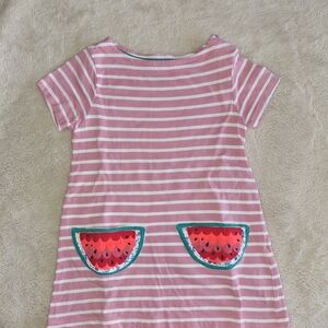 Mini Boden Pink and White Striped Dress